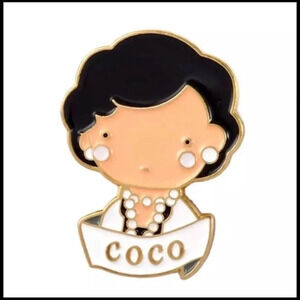 Coco Chanel Enameled Pin NEW